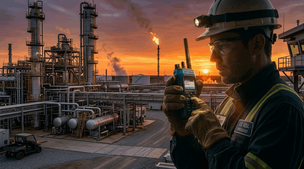 radios intrinsecamente seguros utilizados em área industrial